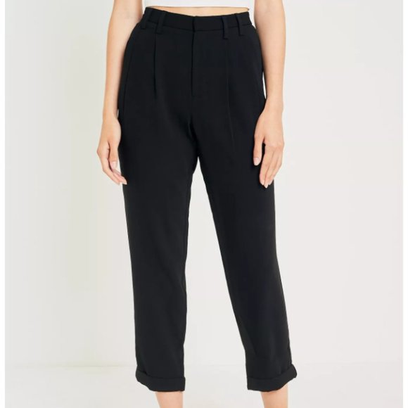 UO Pleated Front Black Trousers, XS